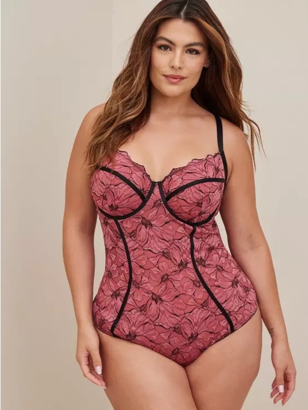 NWOT Torrid Pink Lace Underwire Lingerie Bodysuit Size 5 (5X)